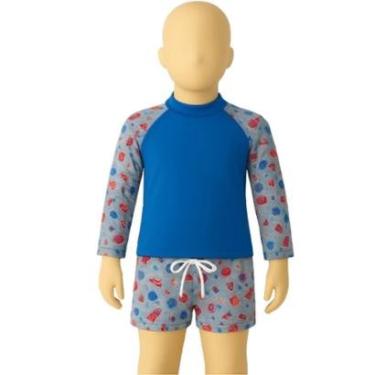 Imagem de Conjunto Infantil Termica + Sunga Bella Fiore Proteção Uv Confortavel Piscina Moda Praia Infantil-Masculino
