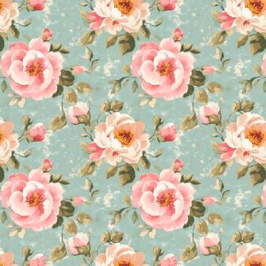 Imagem de Papel de Parede Floral para Quarto, Sala e Cozinha – Vinílico Adesivo Impermeável, Fácil Aplicação, Decoração de Interior, Estampa Romântica e Elegante (Floral 1006)