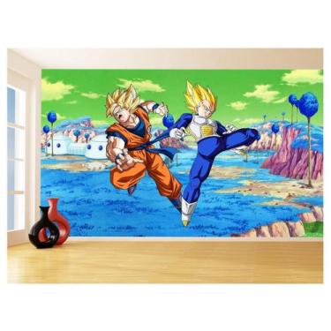 Imagem de Papel De Parede Dragon Ball Goku Vegeta Anime 3,5M Dbz406 - Você Decor