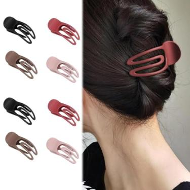 Imagem de 4 presilhas de cabelo elegantes em forma de bico de pato para meninas, acessório de cabelo plano, adequado para viagens, férias e uso diário