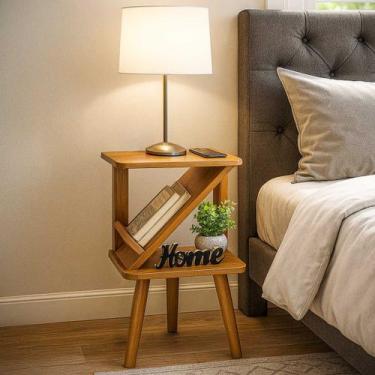 Imagem de Mesa Cabeceira Z Tripé Retrô Pé Palito Quarto Sala - Beto Moveis, VERN