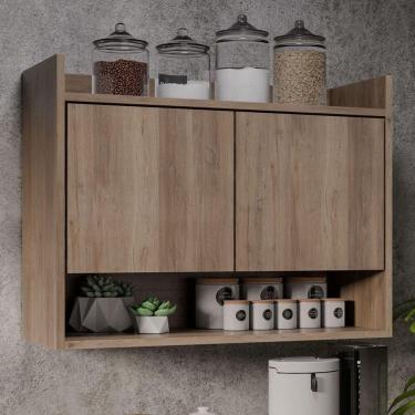 Imagem de Armário Aéreo Cozinha Multiuso Cecília 70cm 02 Portas - Ssx Multicoisas Freijó