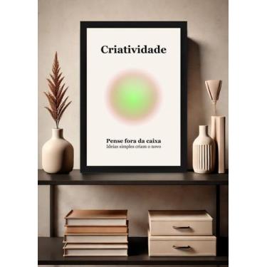 Imagem de Quadro Ideia/Criatividade/Arte com Vidro e Moldura Preta Tamanho:21cm 