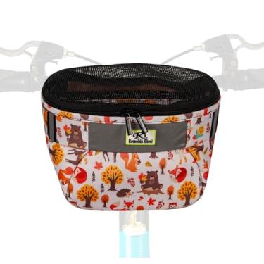 Imagem de Remobia Hicol Cesta de bicicleta infantil, bolsa durável para bicicleta e scooter, bolsa de guidão de bicicleta de tecido impermeável para meninos, meninas, crianças pequenas com aba de malha com
