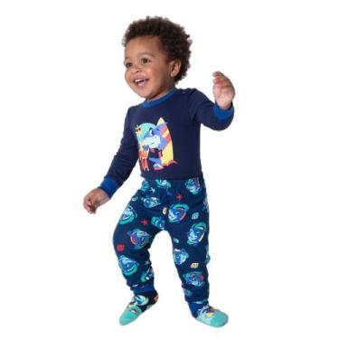 Imagem de Pijama Manga Longa Viscolycra Bebê Menino Tuba Aloha - Puket, 9 A 12M