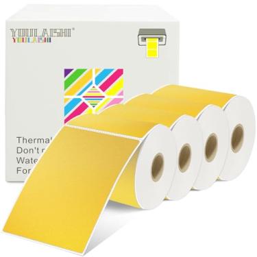 Imagem de YOULAISHI Adesivos retangulares de 7,6 x 12 cm, 1200 peças, etiquetas de inventário, codificação de cores, etiquetas térmicas de envio para caixa móvel, adesivos imprimíveis para códigos de barras