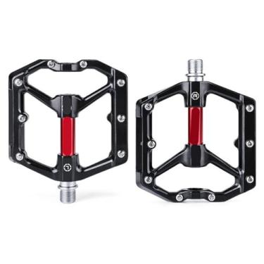 Imagem de Greensen Pedais de Bicicleta de Liga de Alumínio, Pedais Planos Largos e Leves Com 8 Pinos por Lado e Refletores, para Mountain Bike, Bicicleta de Estrada e Bicicleta (GreensenFWTv9-210928TW03-2)