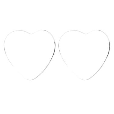 Imagem de Acouto Carros Em Forma de Coração Espelho de Ponto Cego Abs Hd Lente Grande Angular Convexo Retrovisor Espelho de Ponto Cego para Caminhões Rvs (Tamanho grande 1,69 x 9,06 pol.)