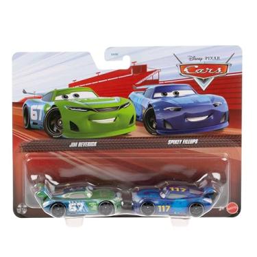 Imagem de Mattel Disney Cars 2-Pack Carbon Cyber #67 Jim Reverick & Lil' Torquey Pistons #117 Spikey Fillups