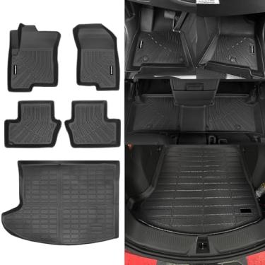 Imagem de Naibeve Tapetes de chão para Jeep Patriot/Compass 2007-2016 (estilo de corpo antigo)/Dodge Caliber 2007-2012 - Todos os climas, para Jeep Compass, tapetes para porta-malas à prova d'água, acessórios