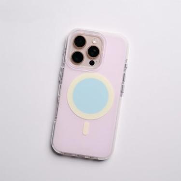 Imagem de Capa magnética simples e colorida para iPhone 16 Pro Max, 15 Pro, 14, 13 e 12, com carregamento sem fio, borda macia e antiderrapante, G, para iPhone 14 Pro (6,1")