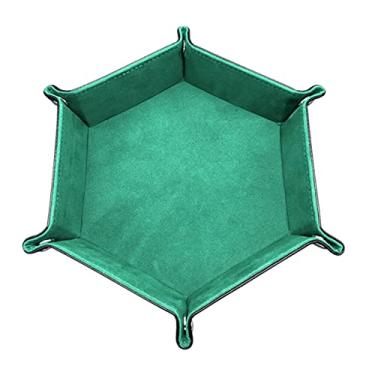 Imagem de Bandeja de Dados Plegável com Forro Externo PU e Veludo Caixa Armazenamento para Jogo Mesa Metal