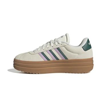 Imagem de adidas Tênis feminino VL Court 3.0, Branco fora/verde universitário/lilás, 41