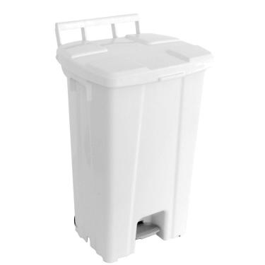 Imagem de Lixeira De Plástico Branca Quadrada Com Pedal 100 Litros - P100b - Jsn