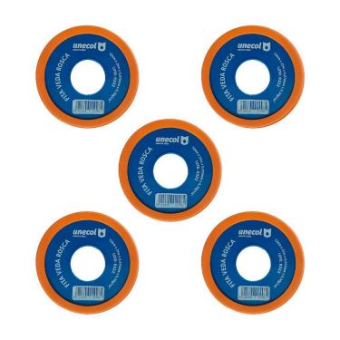Imagem de Kit 5 Fitas Veda Rosca 12mm 50 Metros Vedação Hidráulica Canos Torneiras Teflon