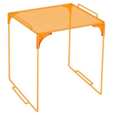 Imagem de Demonwer Prateleira organizadora de armário laranja empilhável extra armário acessórios para escola, escritório, casa, academia