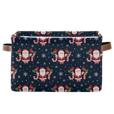 Imagem de Cestas para organização – Cestas de armário dobráveis de 36 cm x 26 cm para prateleira de armário e organização de casa, fofa, bengala doce, azul, 1 pacote