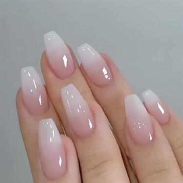 Imagem de 24 unhas, unhas postiças – formato de caixão médio, rosa brilhante (rosa)