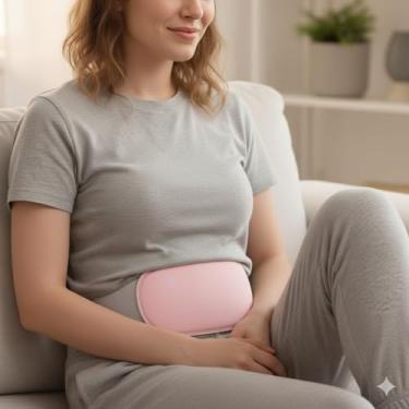 Imagem de Cinta Térmica para Alívio de Cólica com Aquecimento USB – 3 Níveis de Temperatura, Ajustável e Portátil | Conforto, Relaxamento e Terapia de Calor em Qualquer Lugar (Rosa)