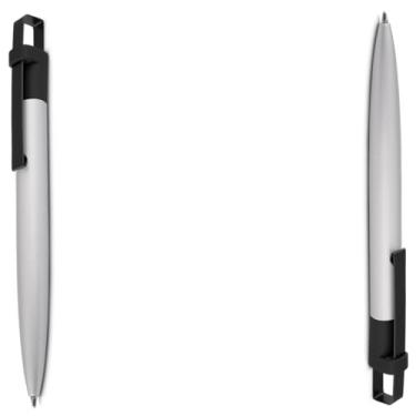 Imagem de Kit 10 Canetas Esferográficas Retráteis, Escrita Azul, Plástico com Grip Antiderrapante, Corpo Cilíndrico, Tinta à Base de Óleo, Estilo Executivo, para Escritório (Kit 2 Cinza)