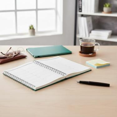 Imagem de Caderno Planner B5, Capa em PU, Verde, Design Funcional, Multiuso para Trabalho, Estudo e Viagens, Organizador Diário