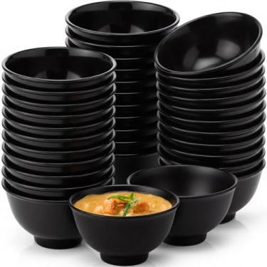 Imagem de Tioncy Conjunto de 36 tigelas inquebráveis para sopa, sopa, salada, para macarrão, cereais, sopa, lava-louças, (227 g, preto)