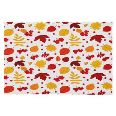 Imagem de Wassud Tapete de porta de folhas de outono 61 x 89 cm, tapete de área lavável antiderrapante com suporte de borracha, tapete macio e macio para sala de estar, quarto, entrada, entrada