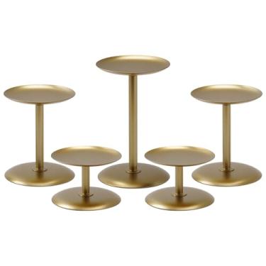 Imagem de Homemory Holloween Castiçais para Velas de Pilar Conjunto de 5 (Ouro)