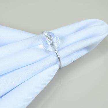 Imagem de Anel para Guardanapo, Kit com 8 Pçs, 4x3cm, Argola para Guardanapo Cristalino Prata