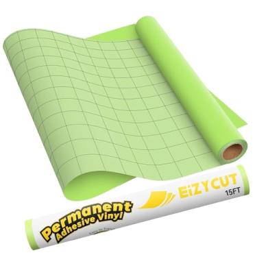 Imagem de EIZYCUT Rolo de vinil adesivo permanente - vinil adesivo verde maçã de 30,5 cm x 4,5 m para todas as máquinas de corte, para placas, decalques, casa e projetos DIY