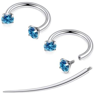 Imagem de Tkzndnm F136 titânio 20/18/16/14g 8/10/12 mm 10 cores CZ ferradura nariz orelha septo piercing joias cartilagem tragus helix daith brincos para mulheres homens, 14g*3/8in-10mm, Metal, Zircônia cúbica