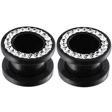 Imagem de (1 par) 8G, 3 mm, 6G, 4 mm, 4 g, 5 mm a 0 g, 8 mm, 00 g, 10 mm a 1 polegada, 26 mm, alargadores de orelha de zircônia cúbica, Acrílico,