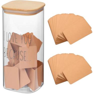Imagem de Pote I Love Because - Presente quadrado grande com 100 cartões - Lembrança romântica personalizada para namorado, namorada, marido, esposa, casal de longa distância, presente de aniversário de