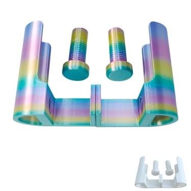 Imagem de Suporte de tela de pintura de diamante – 1 par de suporte de rolo de rolagem fixo com grampos de mesa ajustáveis para projetos de arte de diamante (arco-íris)