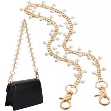 Imagem de Hinly Corrente de berloque de bolsa, 45 cm, ouro, alça curta, alça de bolsa, berloques, acessórios de substituição para mulheres, bolsa de mão faça você mesmo, ombro transversal, embreagem decorativa
