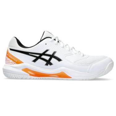 Imagem de ASICS Tênis masculino Gel-Dedicate 8, Branco/laranja choque, 38