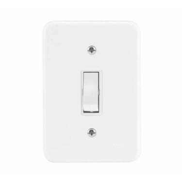 Imagem de Interruptor com 1 tecla simples 10a com placa pollar branca - radial