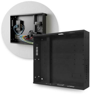 Imagem de Caixa Organizadora Gabinete Cftv Vertical De Cabos L450 Ipec, PRETO