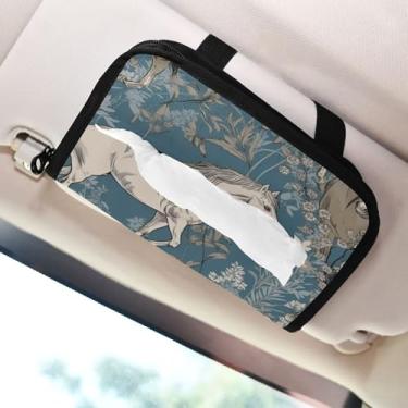 Imagem de SEHANY Suporte de lenços de carro Majestic Horse, caixa de lenços para carro, viseira solar, porta-guardanapos retangular, dispensador de máscara de carro, caixa de lenços de papel para automóveis