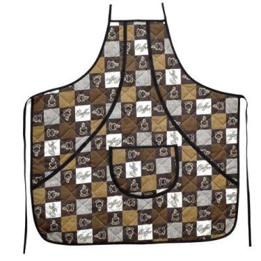 Imagem de Avental Plastificado Cozinha Estampado Churrasco Bolso Lava Louça Roup