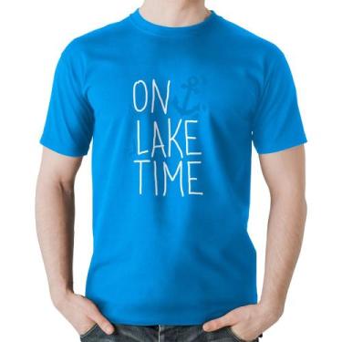 Imagem de Camiseta Algodão On Lake Time - Foca na Moda, Azul, GGG
