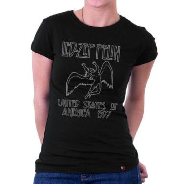 Imagem de Camiseta Feminina Babylook  Led Zeppelin United States 1977 - King Of 