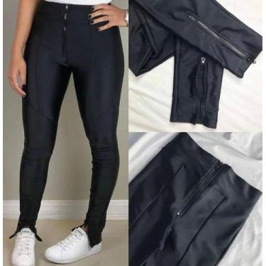 Imagem de Calça Feminina cirré Preta com ziper - Benlinda, Preto, Plussize