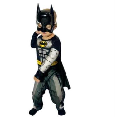 Imagem de Fantasia Com Enchimento longa Infantil Marvel BatmanTamanho P Mais Mas