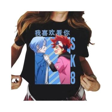 Imagem de Camiseta Feminina Kawaii Com Estampa De Desenho Animado De Skate, Top 