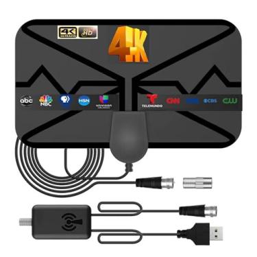 Imagem de Antena de TV, Amplificado HD Digital Longo Alcance de 250 quilômetros, Cabo Coaxial HD Amplificado, Antena Digital para Suporte de TV, Cabo HDTV Interno HD 4K 1080p, Antena para Antena Smart HD