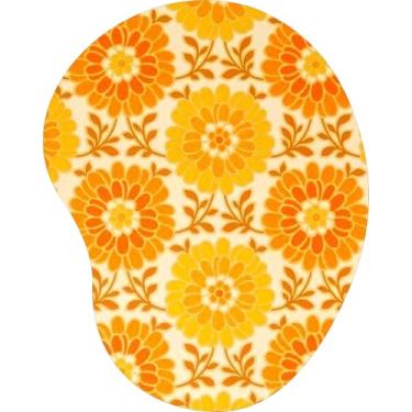 Imagem de Mouse Pad Ergonômico Gota Floral Laranja Amarelo Retrô
