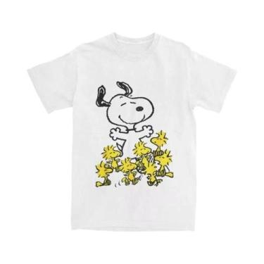 Imagem de Camiseta Feminina Kawaii Peanut Snoopy Chick Para Festa, Gola Redonda,