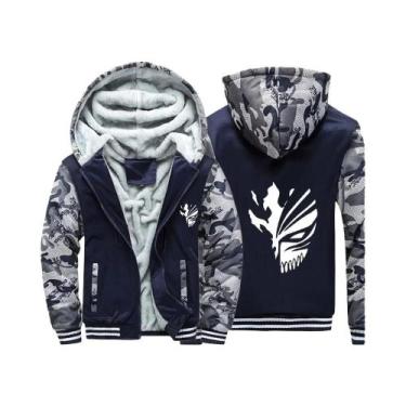 Imagem de Jaqueta De Fleece Masculina Anime Bleach Com Zíper, Capuz, Acolchoada,