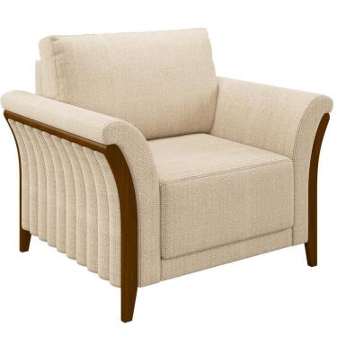 Imagem de Poltrona Base Fixa Stefan M03 Linho Bege